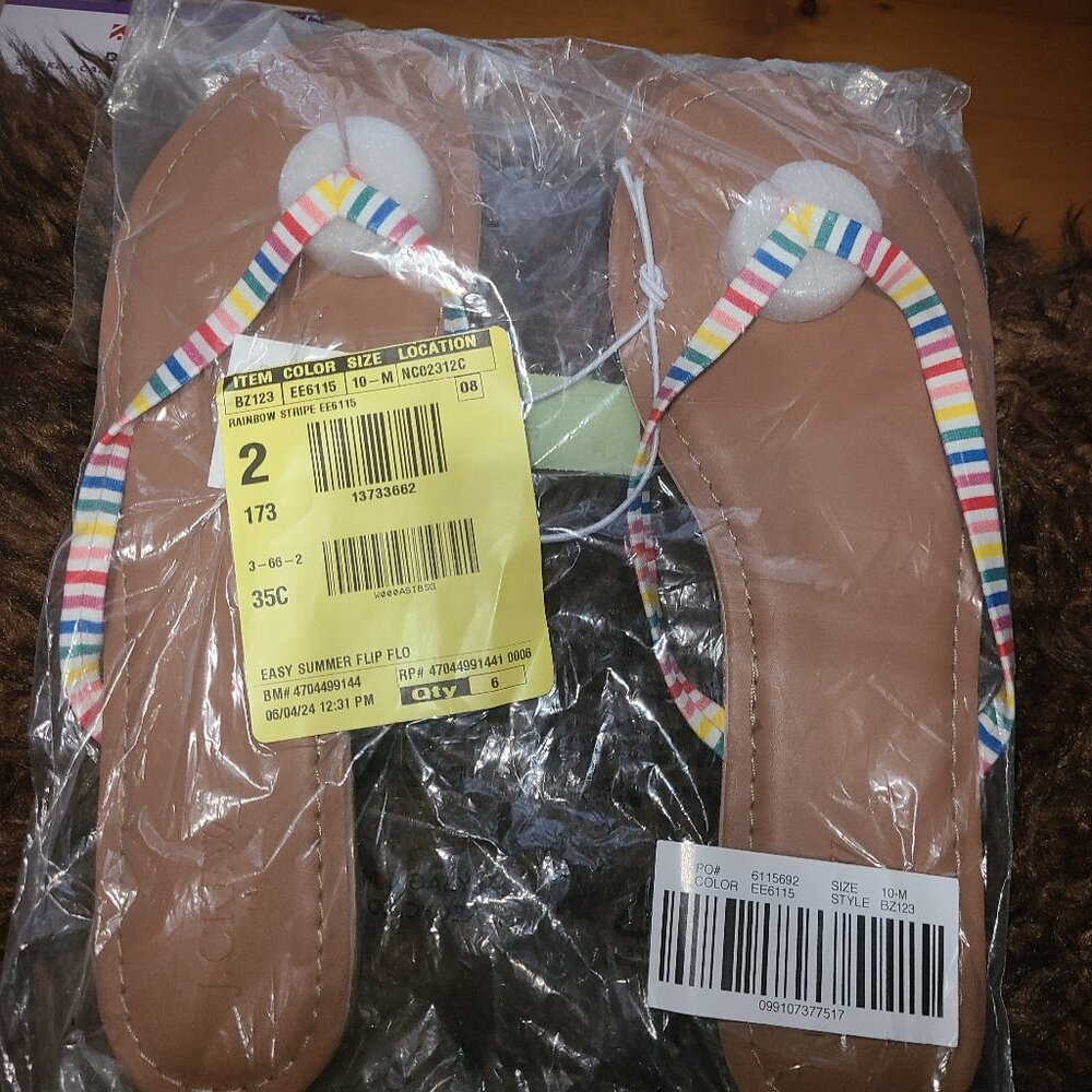 Womens Rainbow stripe J Crew Flip Flops